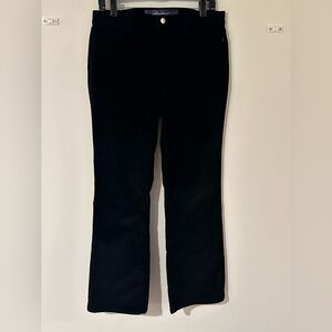 NYDJ Black Velour Straight Leg Pants Petite Size 10